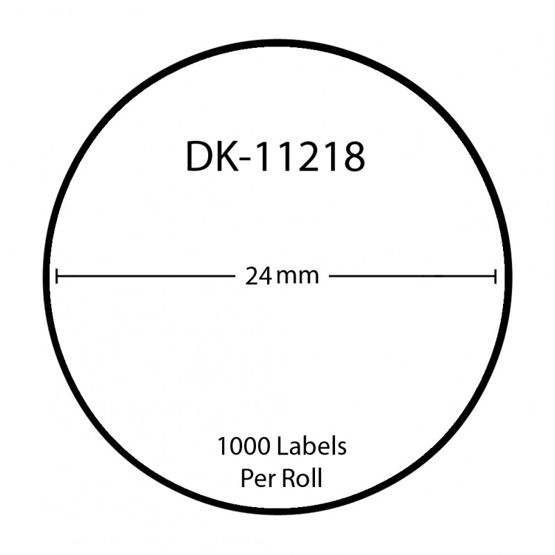 Compatible Brother White Address Labels DK-11218 24mm Round (Pack Of 20)